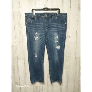 Grace In L.A. Plus Sized Patched Jeans Size 21